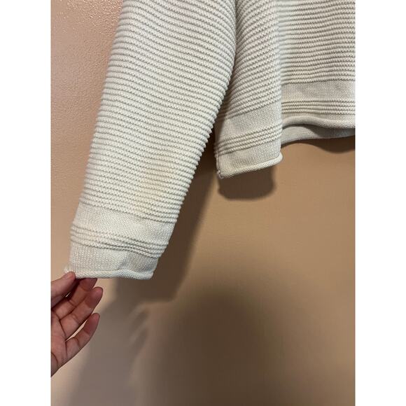 Sincerely Jules Oatmeal Chunky Ribbed Crop Pullover Sweater Size L Boho EUC - Picture 3 of 6